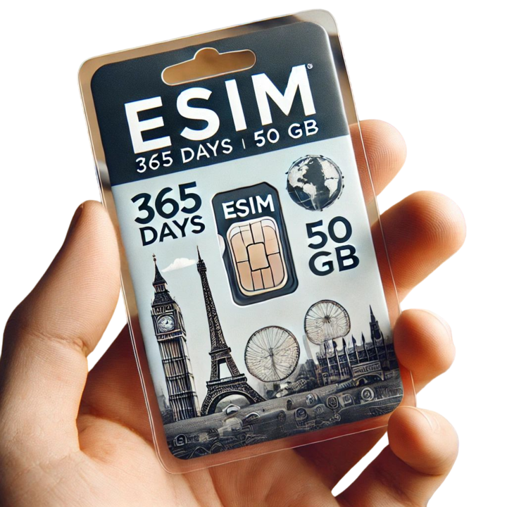 Roaming eSIM 50GB date, eSIM de Mare Viteza pana la 5G, valabil 365 zile din momentul activarii, 60 tari, Global