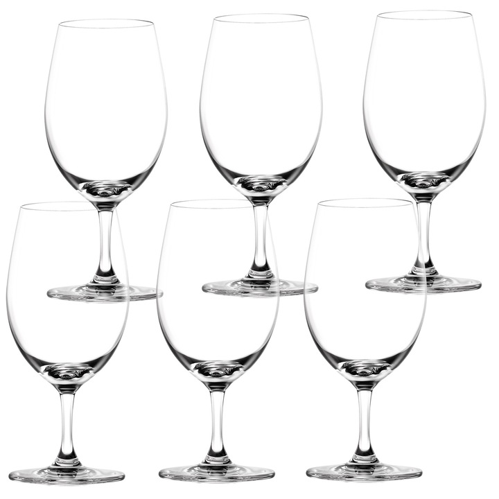 Set 6 pahare cu picior pentru apa/bere LUCARIS BANGKOK 365ml AQUA