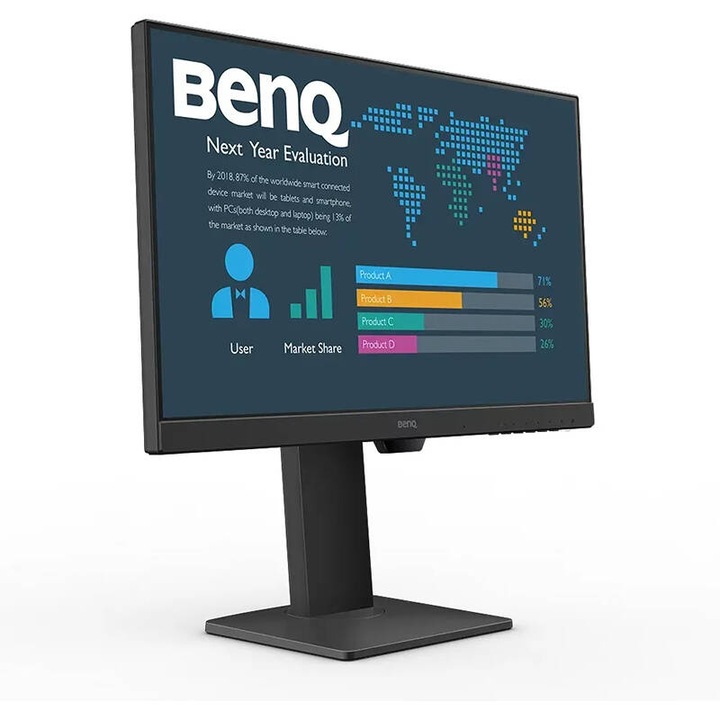 Monitor IPS LED Benq 23,8" BL2486TC, Full HD (1920 x 1080), HDMI, DisplayPort, Hangszórók, Pivot, 100 Hz, 5 ms (fekete)