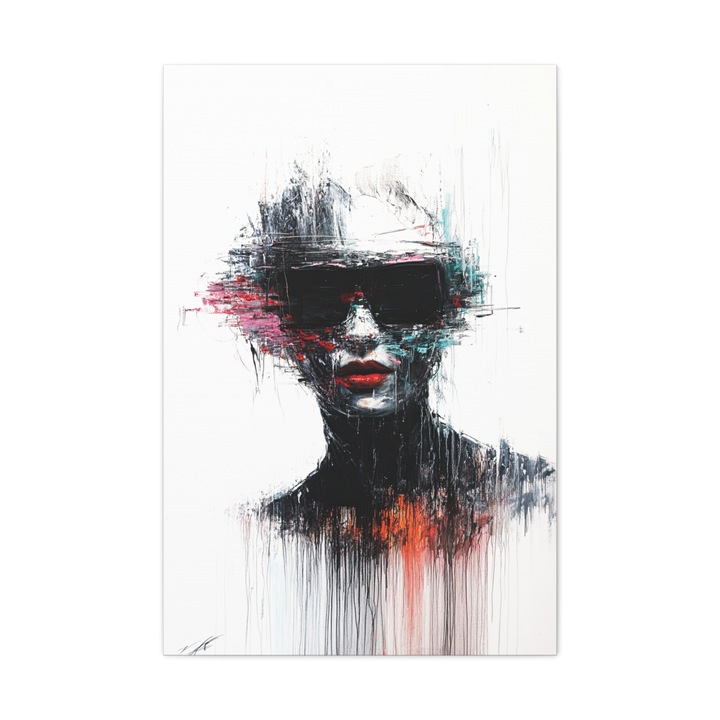 Tablou Canvas Premium, Între Viziune și Iluzie, Panza Bumbac 100% - 280g/m2, Sasiu Lemn Natural, Arta Contemporana, Modern, Abstract, Culori Vibrante, Decor Living, Camera de Zi, Sufragerie, Dormitor, Hol, Birou 40 x 60 CM