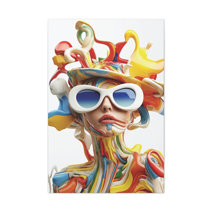 Tablou Canvas Premium, Eterna Plasticitate, Panza Bumbac 100% - 280g/m2, Sasiu Lemn Natural, Arta Contemporana, Modern, Abstract, Culori Vibrante, Decor Living, Camera de Zi, Sufragerie, Dormitor, Hol, Birou 40 x 60 CM