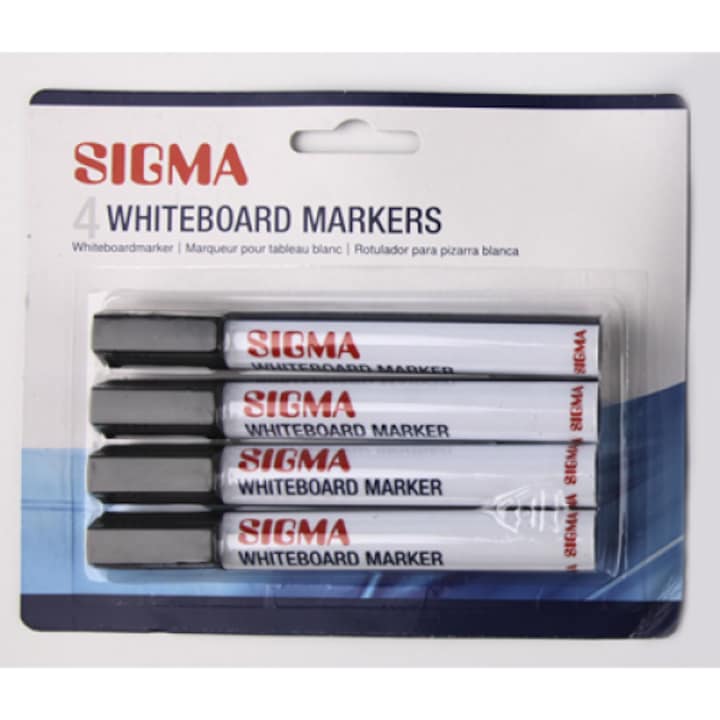 Sigma Marker Non Permanent Whiteboard Black 4 db/szett