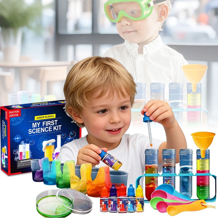 Set de experimente stiintifice, jucarii educationale pentru copii, 100+ experimente, 4-8 ani