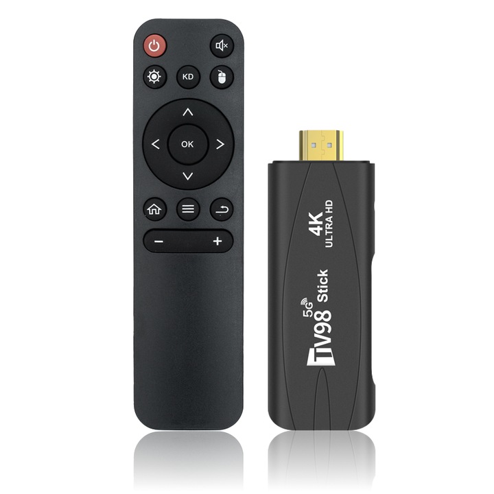 Плейър Mediaplayer TV Stick, 4K, Quad-core, Android TV12.1, Full HD, WIFI, Bluetooth, HDMI, Черен