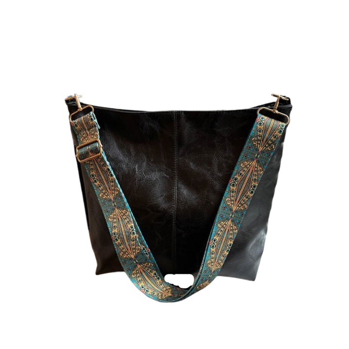 Дамска чанта за през рамо LOILERIE, bucket bag, черна, размери 31,5х23,5х25,5см, сезон зима 2023г.