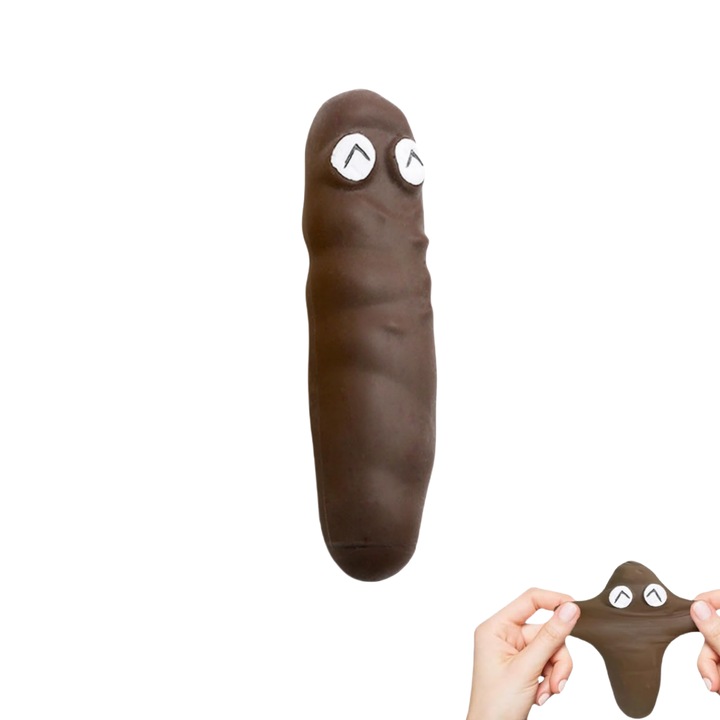 TasyPins interaktív játék, stresszoldó rugalmas labda, szemkialakítás, 14x4x4 cm, barna színű