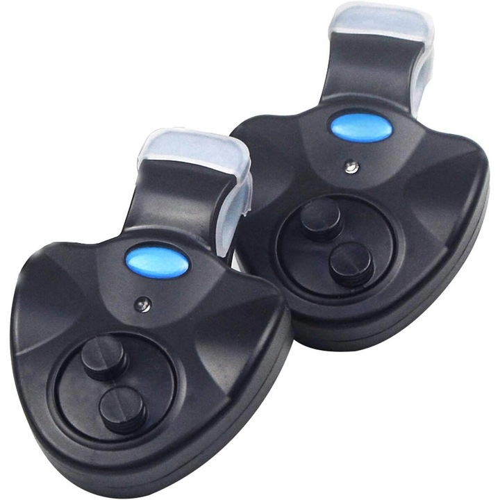 Set 2 alarme pentru muscaturi de pescuit, LED, OUYLAF, Negru