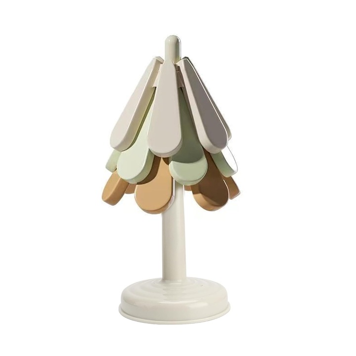 Set 3 suporturi pentru vase calde, silicon, sub forma de copac, potrivite pentru bucatarie, birou, restaurant cafenea sau decor, multicolor, 18x18 cm