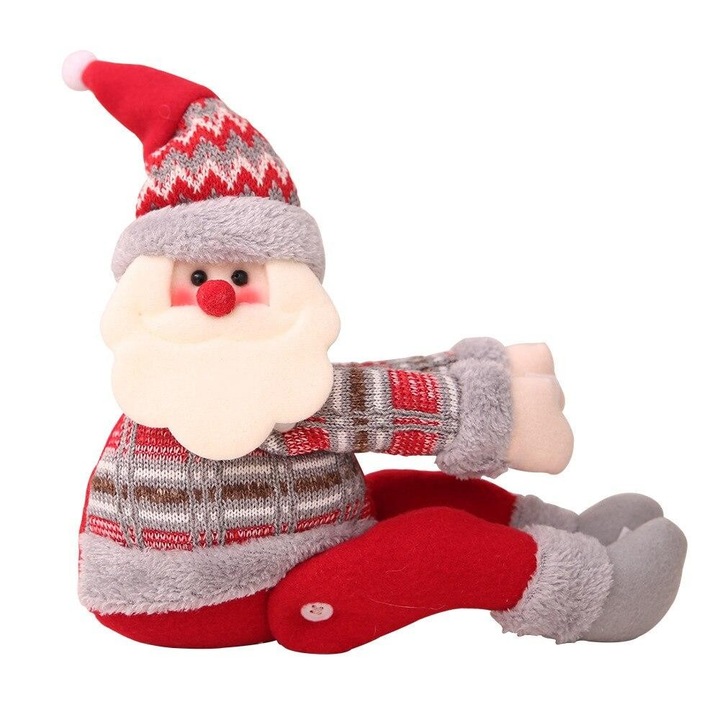 Függöny összekötő figura, Flippy, Mikulás modell, Vászon, Tépőzáras, 46 x 14 cm, Többszínű