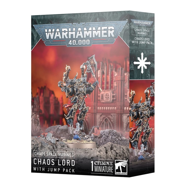 Warhammer 40000 játékkiegészítő Chaos Space Marines Lord Jump Pack játékokkal Workshop 26 Piece Grey
