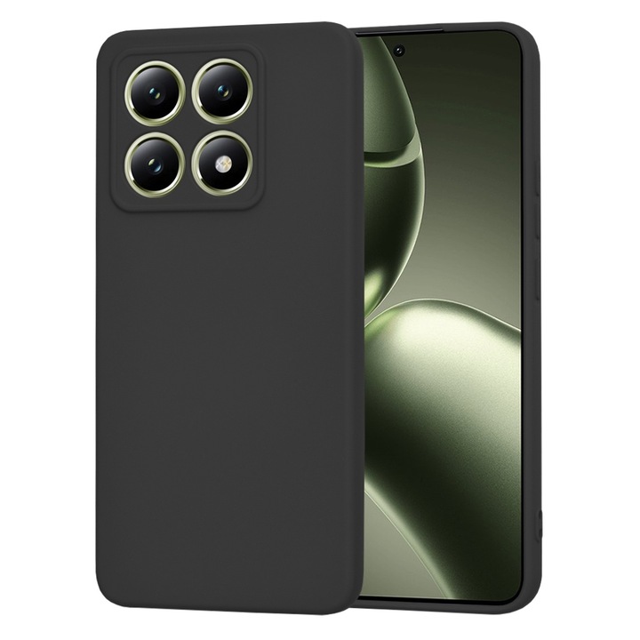 Husa pentru Xiaomi 14T Pro Daden® Silicon SoftFlex, Ultra Slim, Protectie sporita, Interior de microfibra, Negru