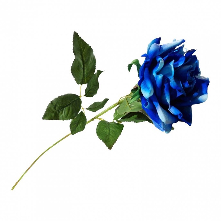 Flori artificiale, fir trandafir, 75 cm, albastru