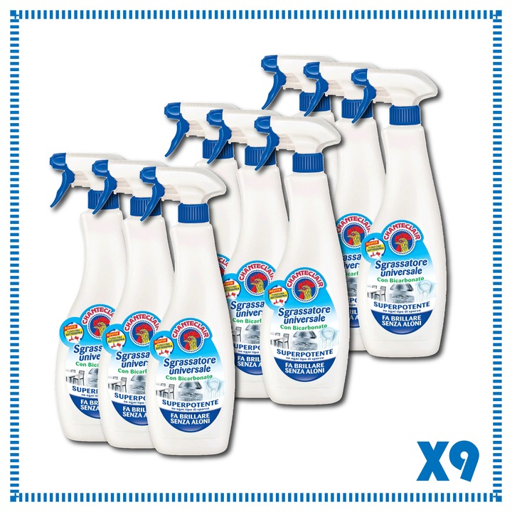 Set Degresant universal cu Bicarbonat Chante Clair, 9 bucati x 600 ml