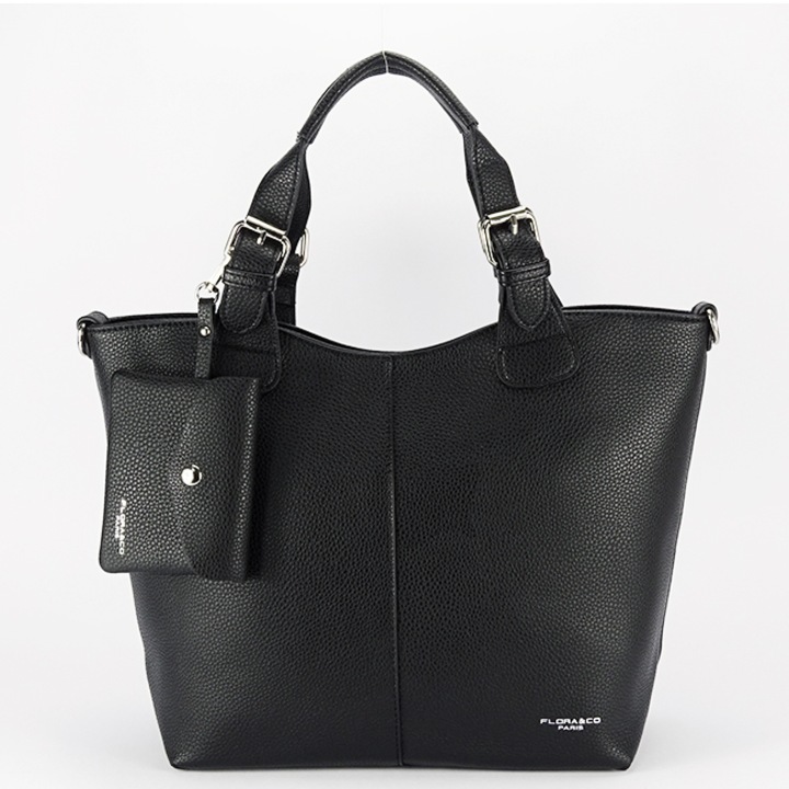 Geanta shopper Flora&Co Paris B-F7143 12, Negru, 27x38x12