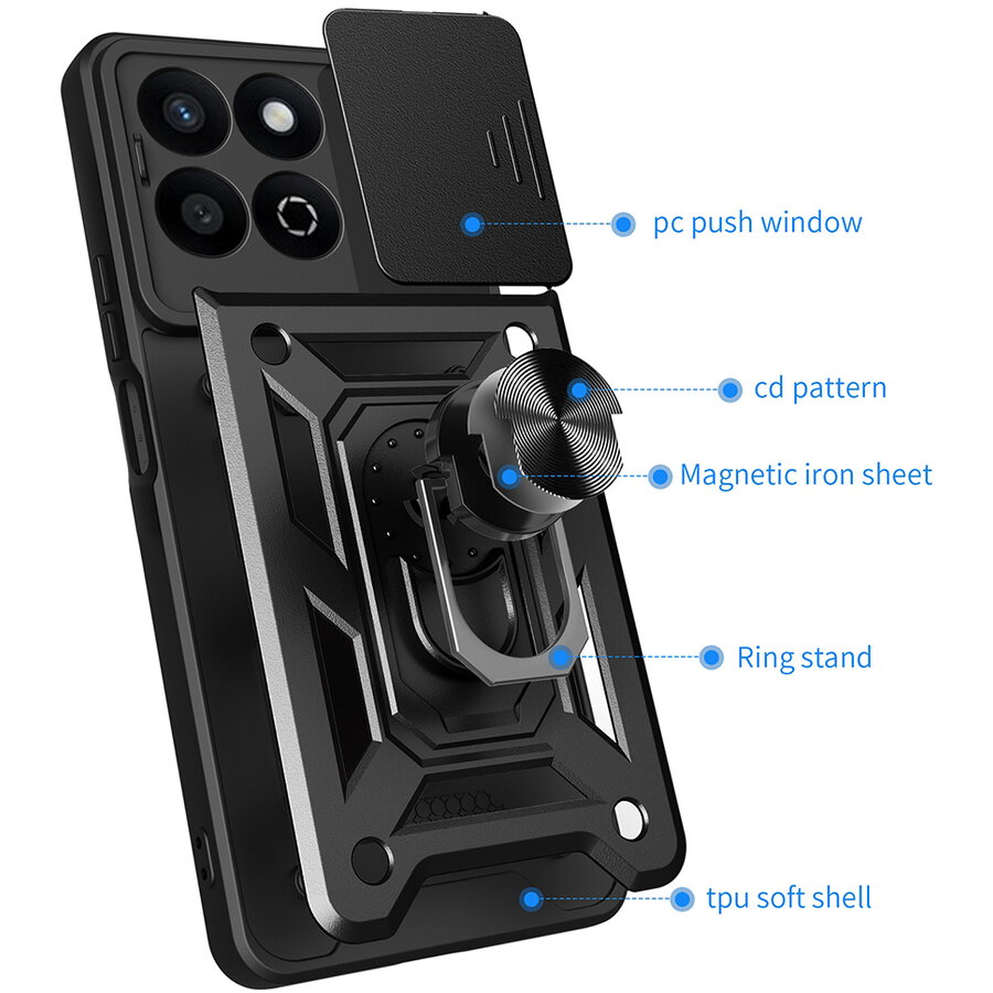 Husa pentru Honor 200 Smart / X7c - Techsuit CamShield Series - Black