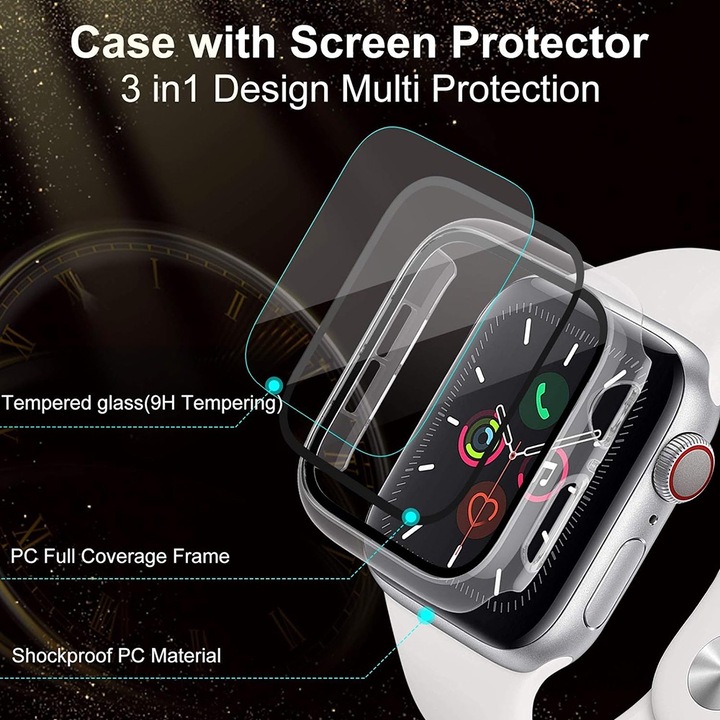 Tok Xiaomi Mi Band 8/8 NFC-hez + fólia - Techsuit Defense360 Pro - fekete
