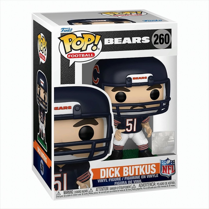 Фигурка FunKo - NFL POP Legends Dick Butkus, 9см, многоцветна