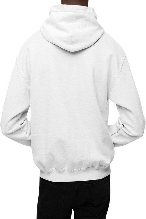 Мъжка качулка с щампа, Коледа - Holly Jolly Vibes 1, Памук, Бяла, S