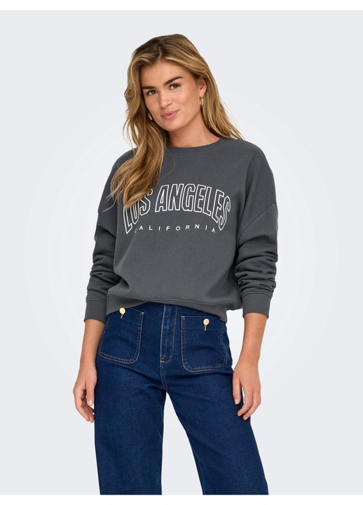 Csak noi pulover, sotetszurke, pamut, Sötétszürke