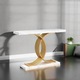 Masa console moderna, Tribesigns, alb si auriu, 100x29.5x80cm, cadru metalic robust