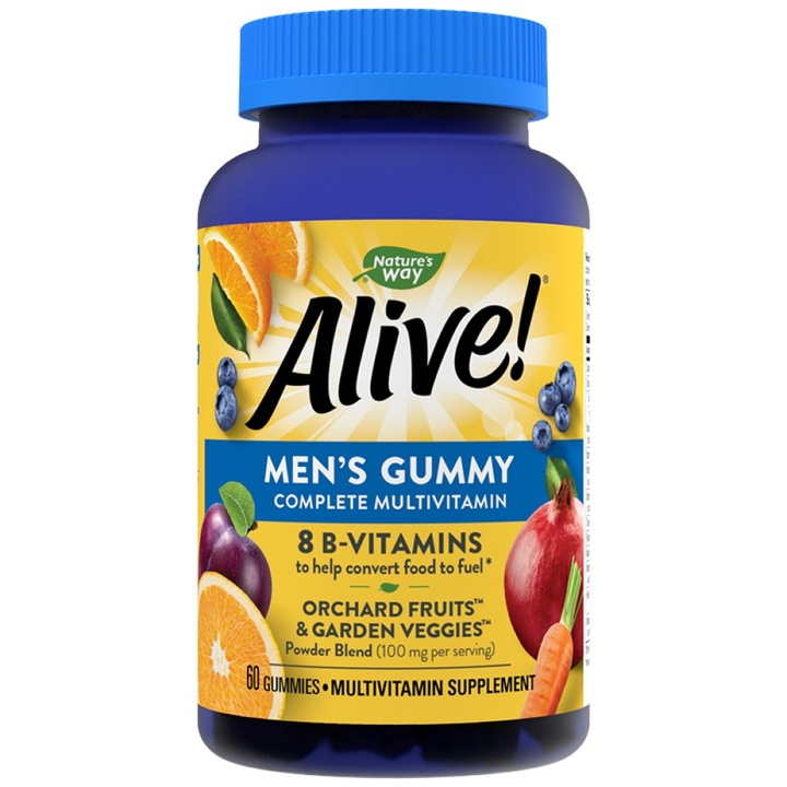 Хранителна добавка Natures Way Alive! Mens Gummy Complete Multivitamin, 60 дъвчащи дражета