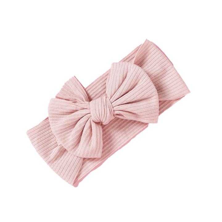 Bentita elastica lata pentru fetite cu fundita, roz