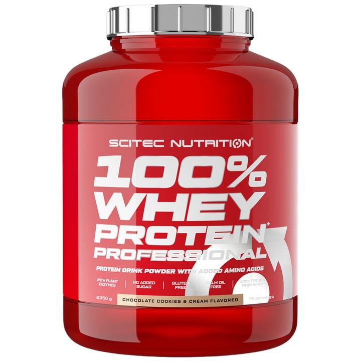 Supliment alimentar SCITEC Nutrition 100% Whey Professional, Ciocolata si fursecuri, 2350 grame