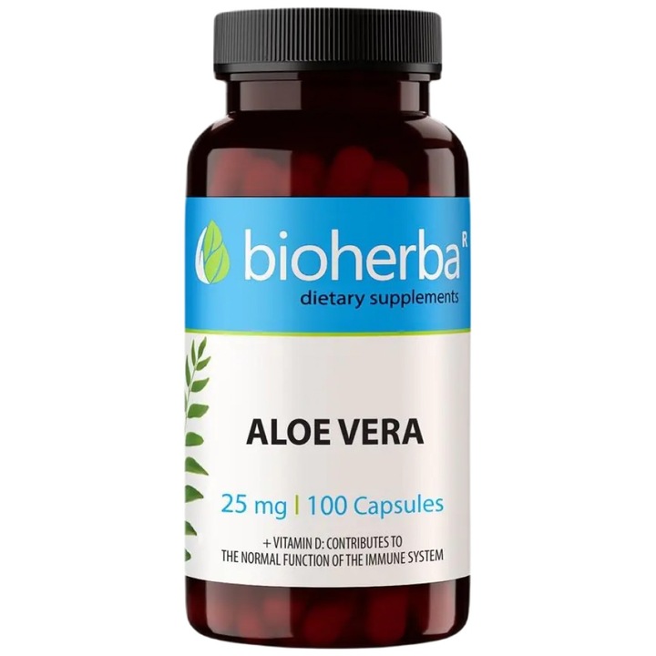 Supliment alimentar Bioherba Aloe Vera 25 mg, 100 capsule