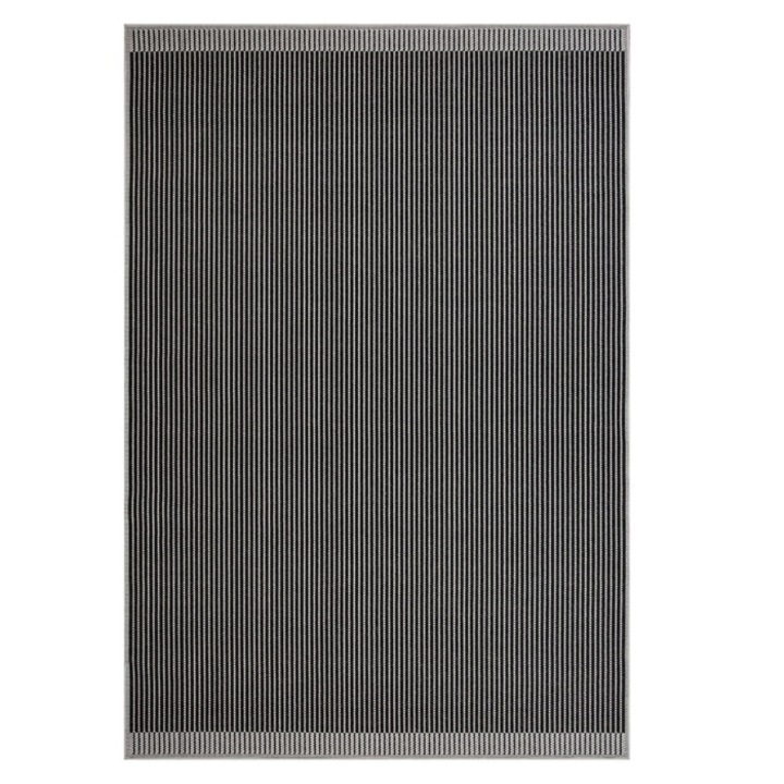 Covor exterior / interior Oriental Weavers Beads 20825-B7N-X, 80 x 150 cm, poliester, negru + gri, dreptunghiular