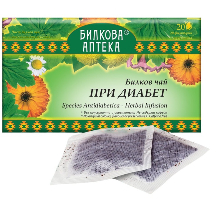 Supliment alimentar, Bioherba, Ceai Diabet, 20x30 grame