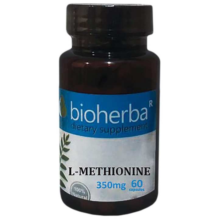 Хранителна добавка Bioherba L-Methionine 350 mg, 60 капсули
