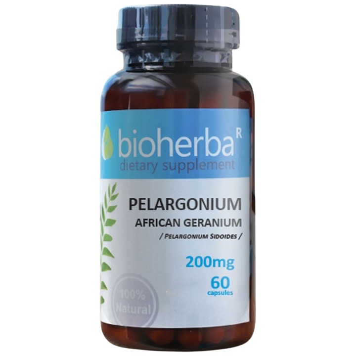 Supliment alimentar Bioherba Pelargnium 200 mg muscata africana (Pelargonium Sidoides), 60