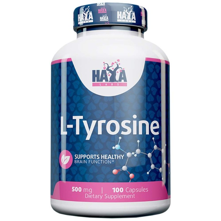 Хранителна добавка HAYA Labs L-Tyrosine 500 mg, 100 капсули