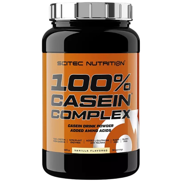 Хранителна добавка SCITEC Nutrition 100% Casein Complex, Ванилия, 920 грама