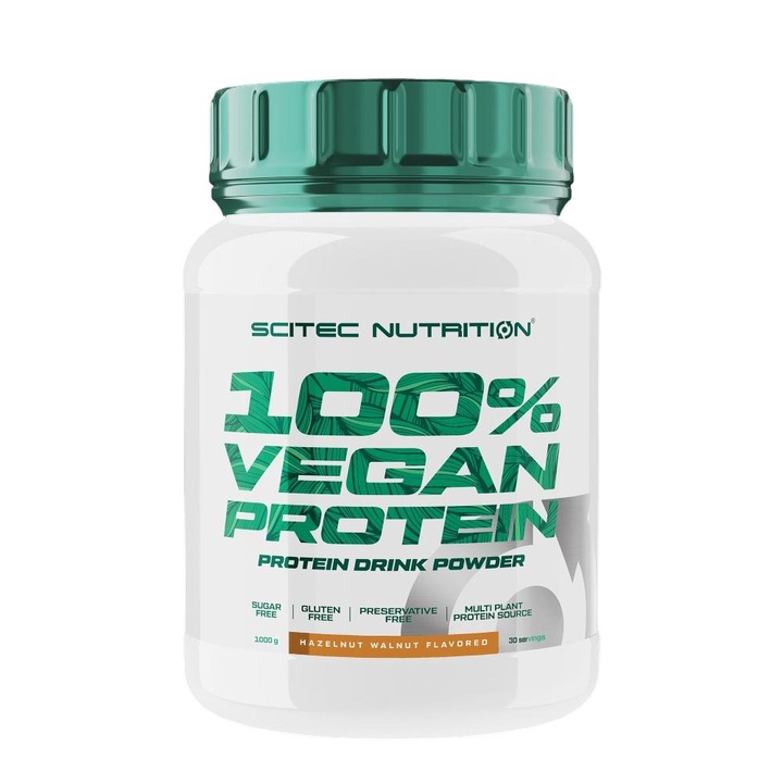 Pudra proteica vegana, Scitec Nutrition, Alune, 1 Kg