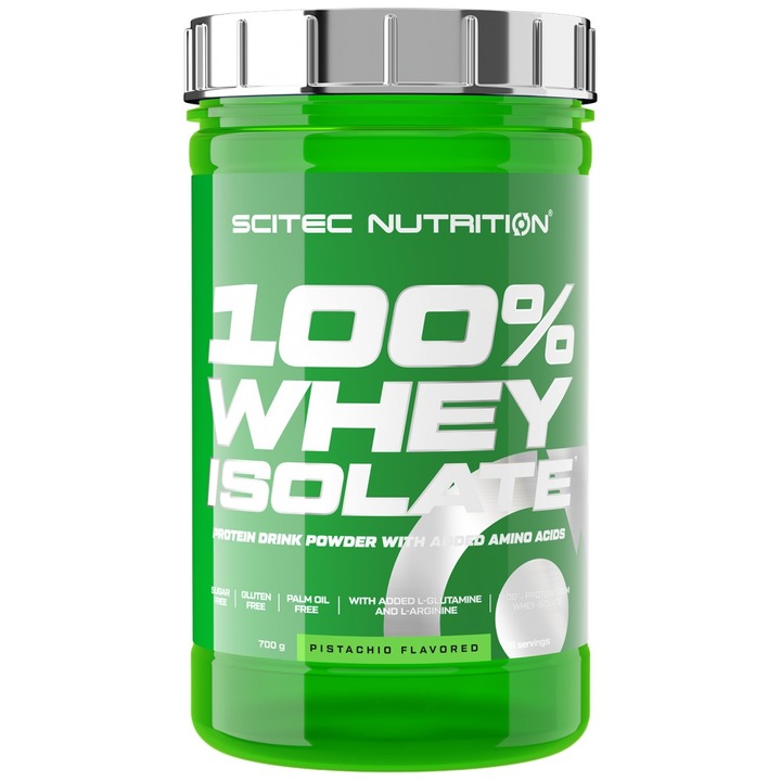 Хранителна добавка SCITEC Nutrition 100% Whey Isolate, Шамфъстък, 700 грама