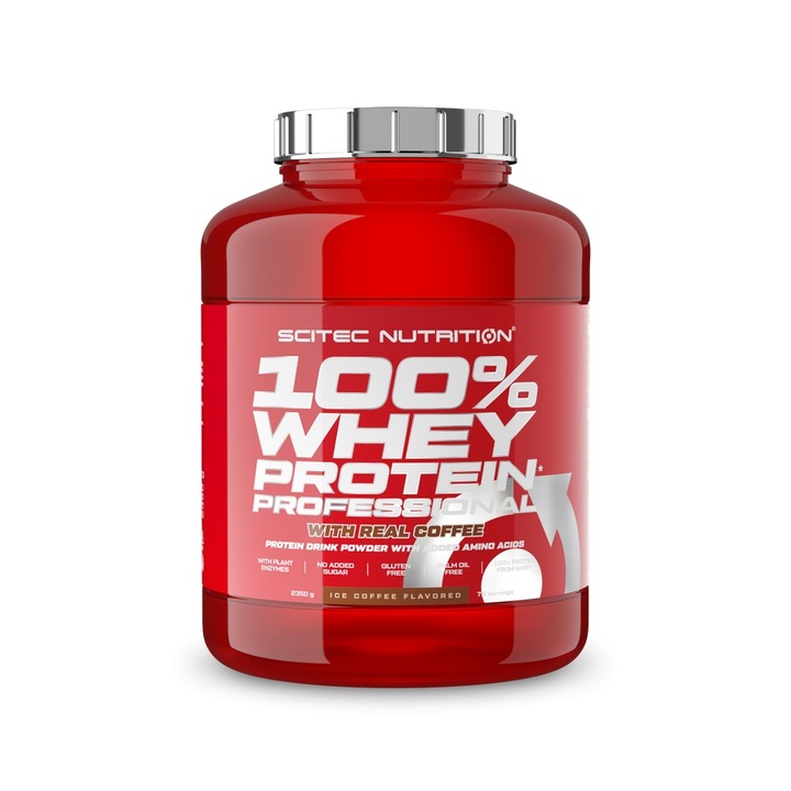 Хранителна добавка SCITEC Nutrition 100% Whey Professional, Айскафе, 2350 грама