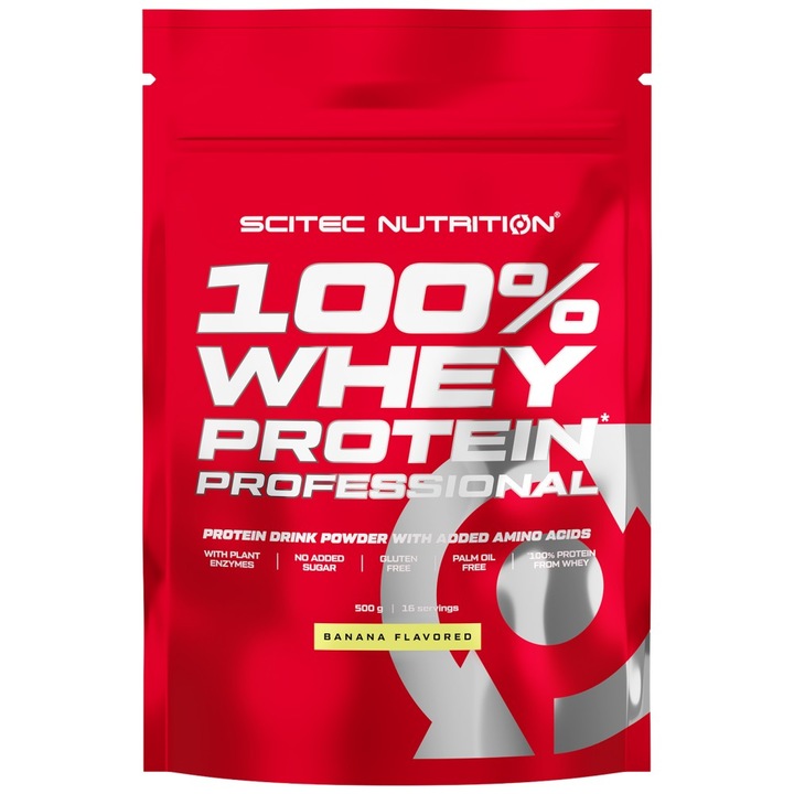 Supliment alimentar, Scitec Nutrition, 100% Whey Professional, Banana, 500 grame