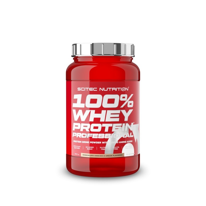 Supliment alimentar SCITEC Nutrition 100% Whey Professional, Ciocolata si fursecuri, 920 grame