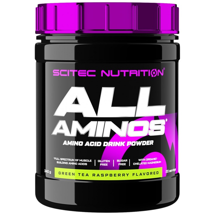 Хранителна добавка SCITEC Nutrition All Aminos, Зелен Чай, 340 грама