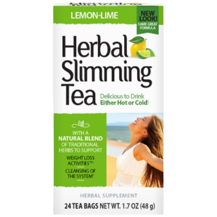 Supliment alimentar 21st Century Herbal Slimming Tea - Lemon Lime, 24 Pachete