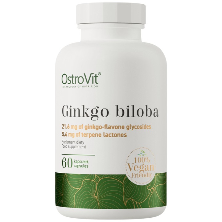 Étrend-kiegészítő OstroVit Ginkgo Biloba 90 mg / Vege, 60 kapszula