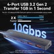 VENTION USB C HUB 5 в 1, 2 x USB 3.2 Gen 2 Type-C/2 x USB 3.2 Gen 2 Type-A/USB C, 10Gbps, 0.15m, Черен