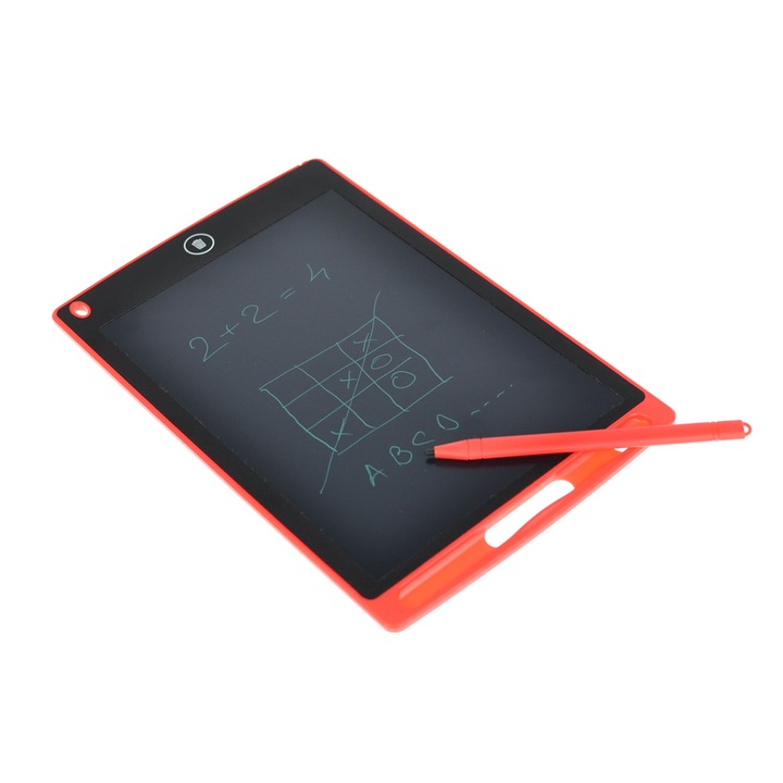 Tableta BVS 8.5" LCD pentru scris si desenat, pentru copii, elevi, studenti Rosu