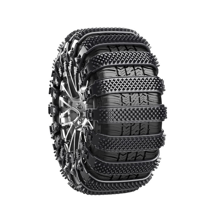 Set 10 Lanturi Antiderapante pentru Zapada, Universal, Latime 165-275 mm, Negru