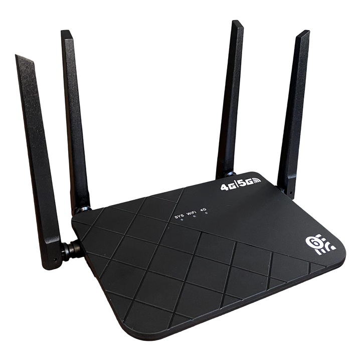 Router Wireless ambrasmart 4G/5G WiFi LTE Cat4, 300 Mbps Conectivitate Stabila si Securizata, Negru