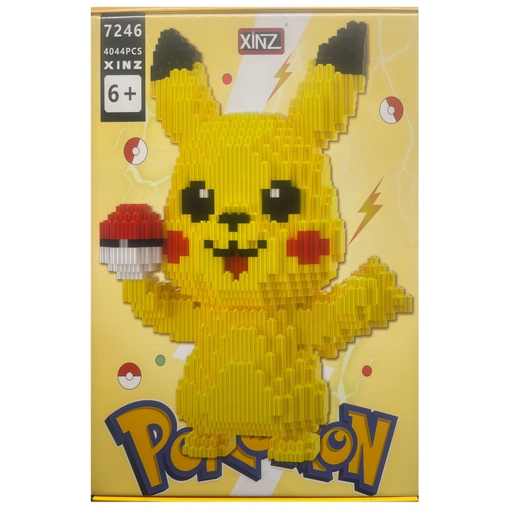 Pokémon építőkészlet, a híres Pikachu, 4044 db