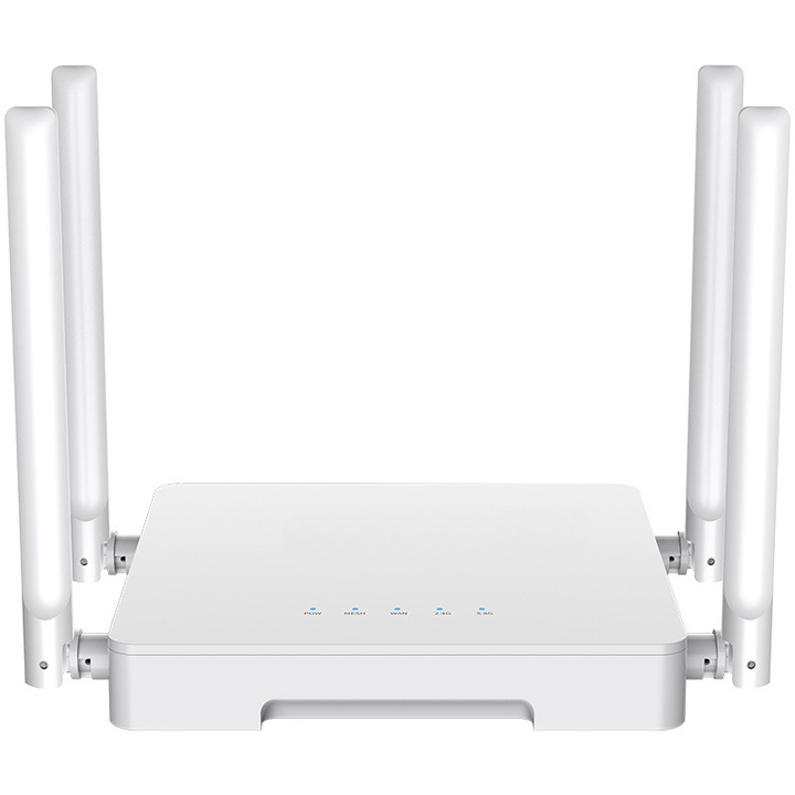 Router, viteza de transmisie 3000Mbps, port Gigabit, indicator luminos de semnal, 4 antene externe, suporta 2.4G/5G dual-band, alb