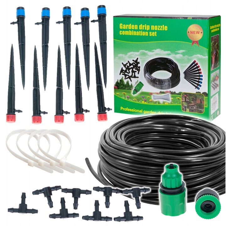 Set irigare flori, 10m, 10 duze, accesorii incluse