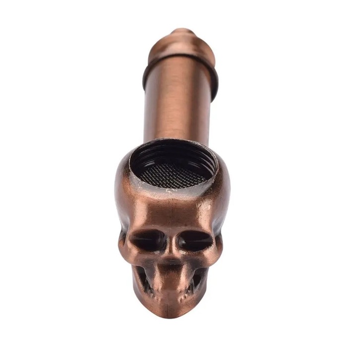 Pipa de tutun, Champ High craniu, din metal, culoare bronz